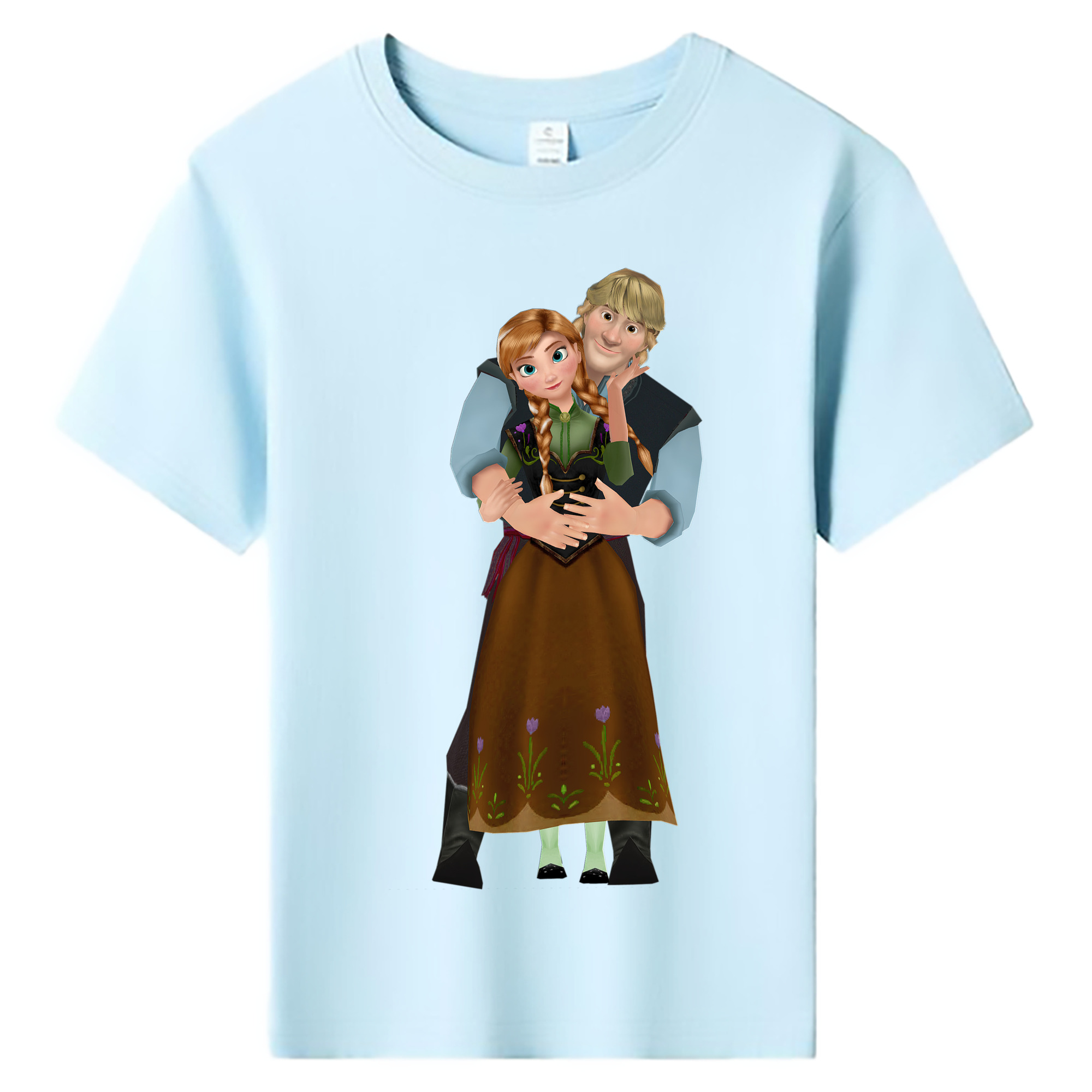 （画像用） アナと雪の女王 アンナ エルサ Frozen Anna Elsa 綿100％キッズTシャツ（フロントプリント）
